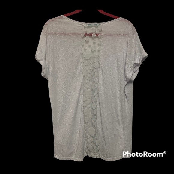 MAURICES Women’s Slub Tee with Rolled Cap Sleeves and Sheer Back Panel - Picture 3 of 5